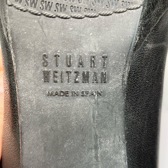 Stuart Weitzman 7.5 Black Leather Platform Heel! Read Description 4 Condition! - Picture 16 of 17